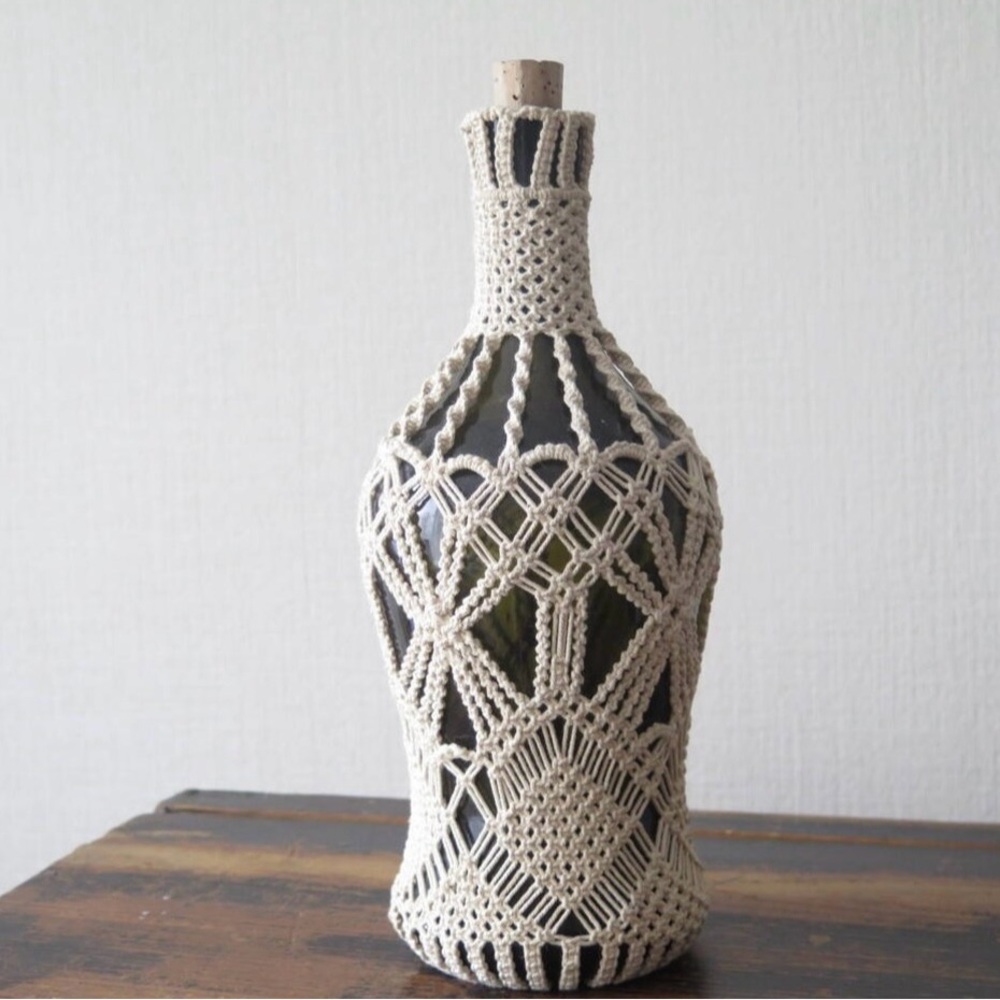 Macrame decorative bottle